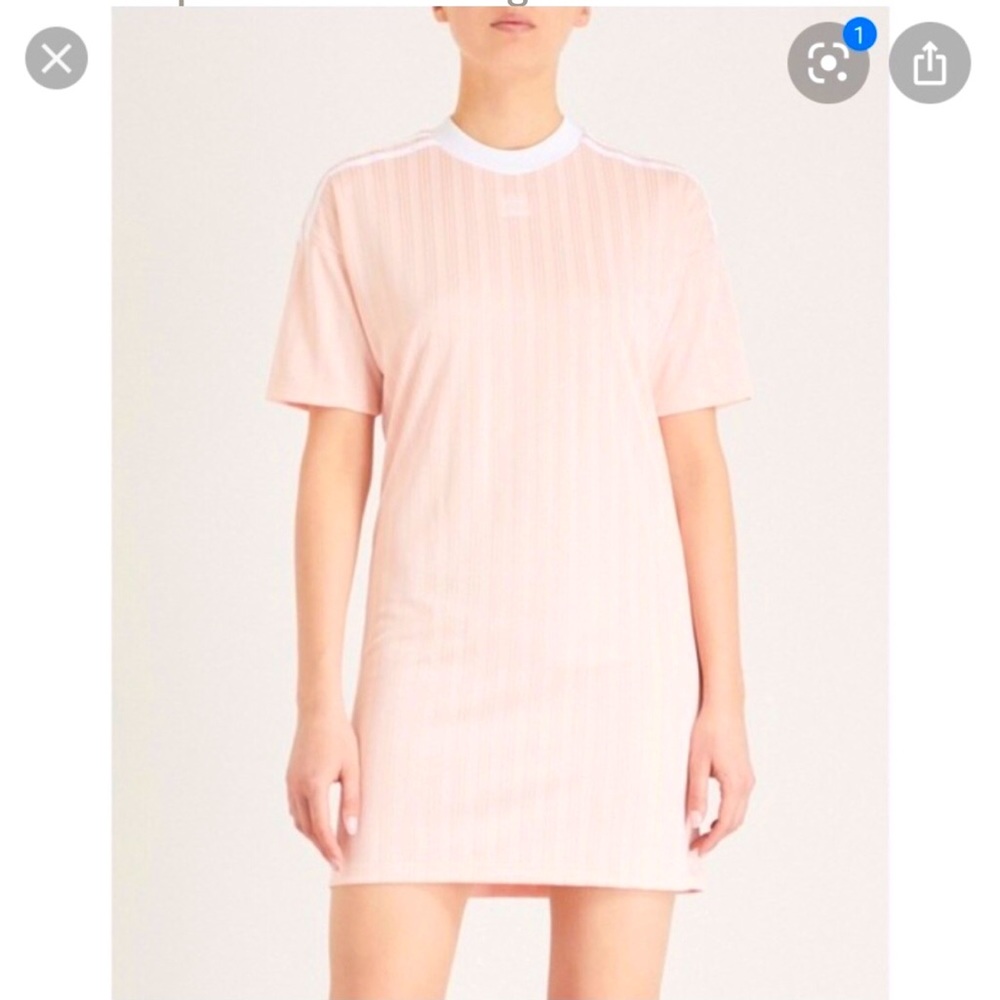ADIDAS Small NWT Pink White TEE DRESS
